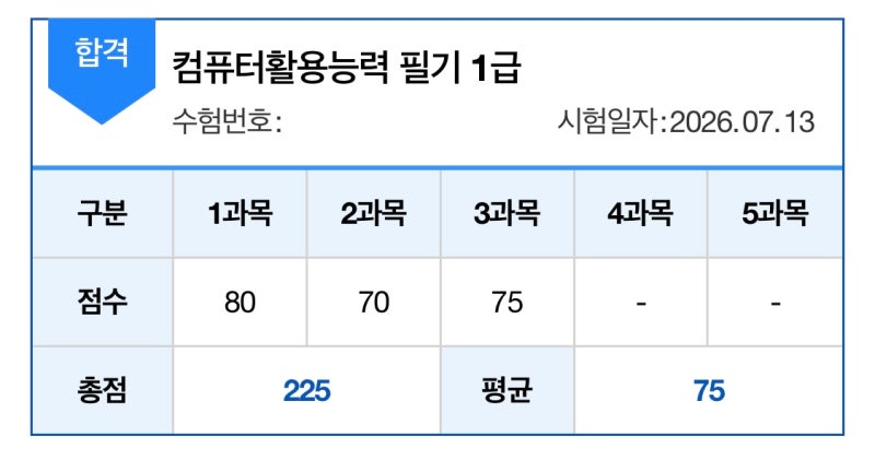 컴퓨터활용능력 1급 필기 공부법 및 합격 후기