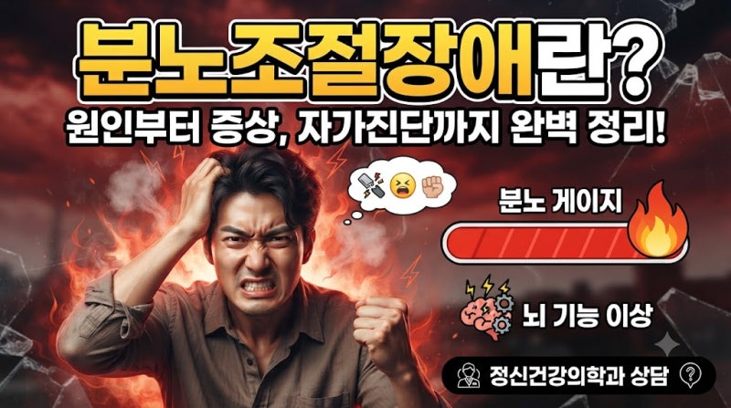 분노조절장애란? 단순히 화가 많은 성격과 다른 증상·원인·진단·치료방법 총 정리