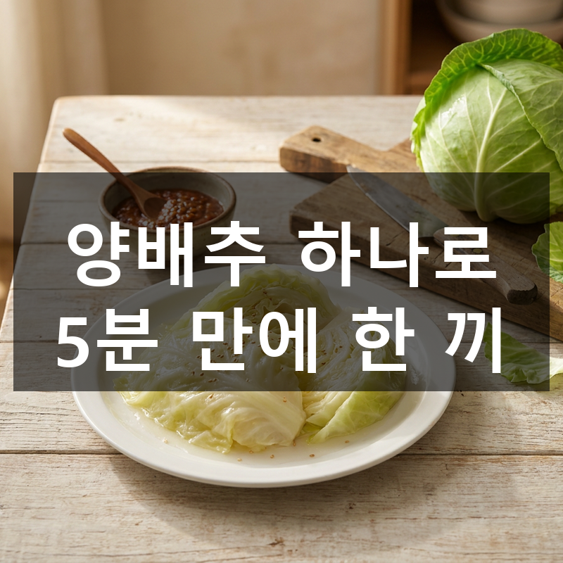전자레인지 양배추찜 레시피, 5분이면 아삭하게 완성돼요