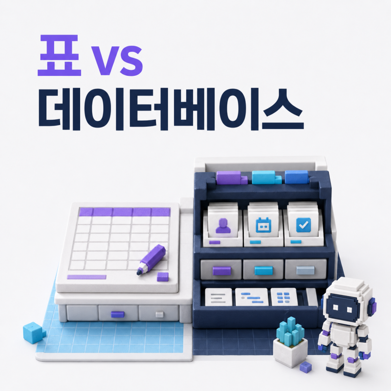 노션 표 만들기와 데이터베이스 만들기 차이