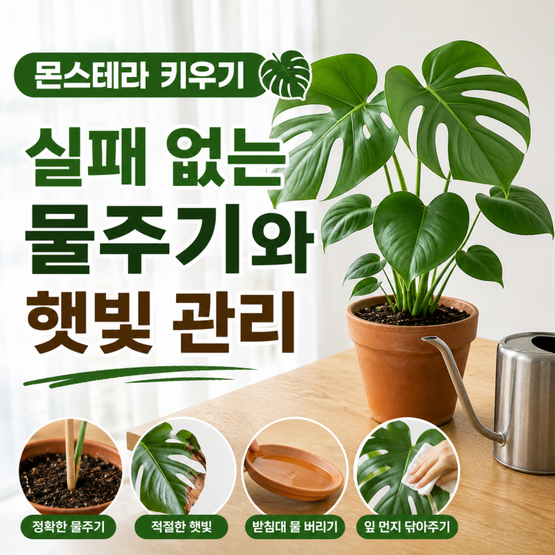 몬스테라 키우기 | 물주기, 햇빛 관리 완벽 가이드 2편