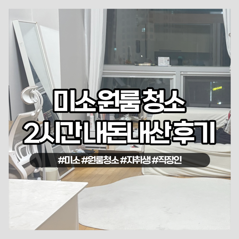 미소 원룸 청소 2시간 이용 내돈내산 후기, 자취 직장인 삶의 질 상승