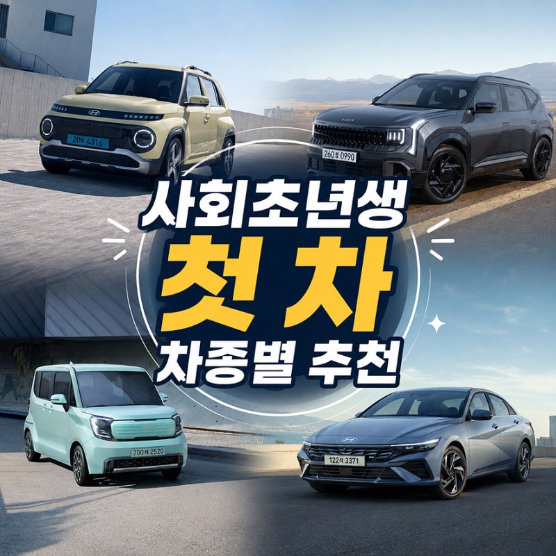 '사회 초년생 첫 차 고민' 경차, 세단, SUV, 전기차 차종별 추천