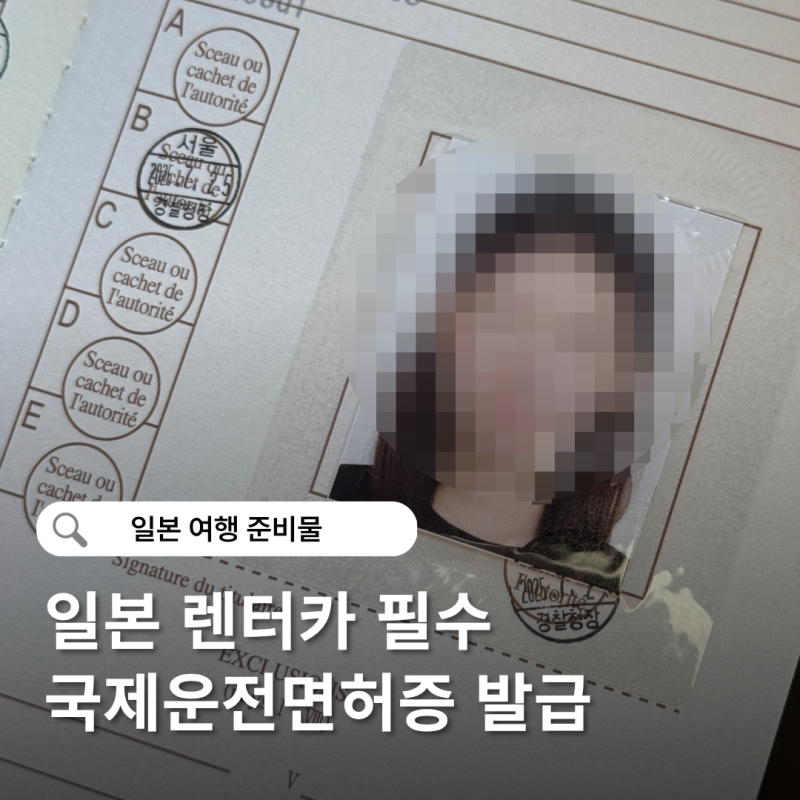 일본 렌터카 준비물, 국제면허증 발급 신청 후기