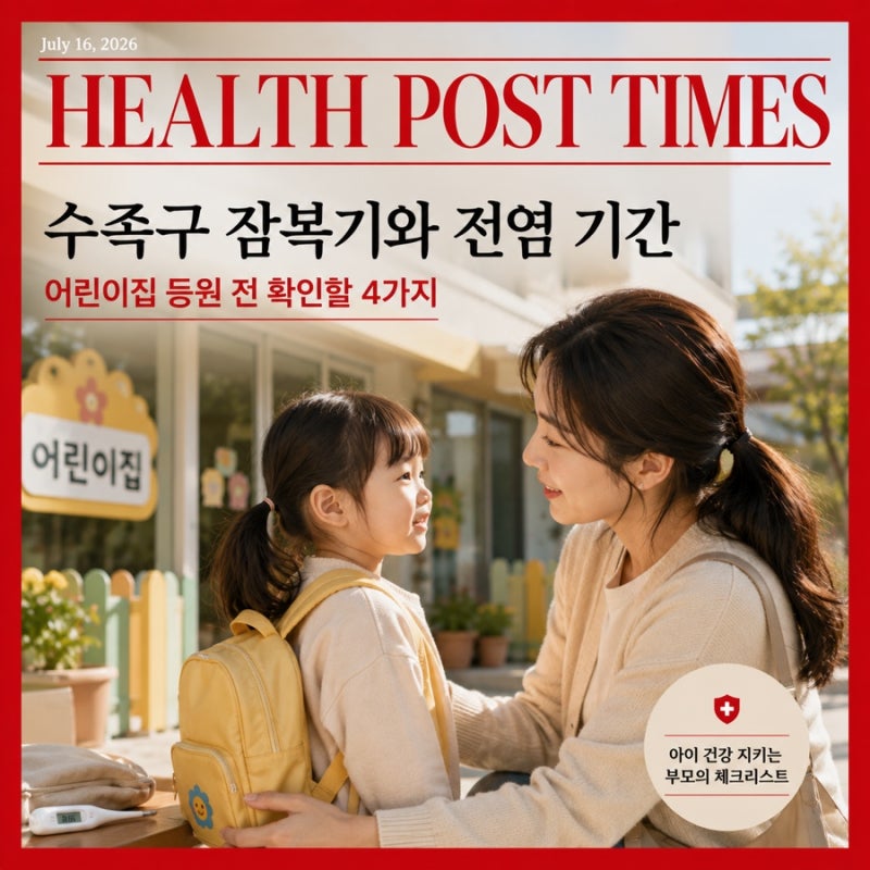 수족구 잠복기와 전염 기간, 어린이집 등원 전 확인할 4가지