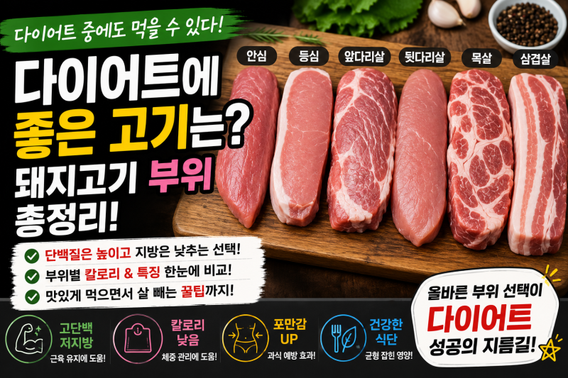 다이어트에 좋은 고기는 무엇일까요? 다이어트에 도움되는 돼지고기 부위 총정리