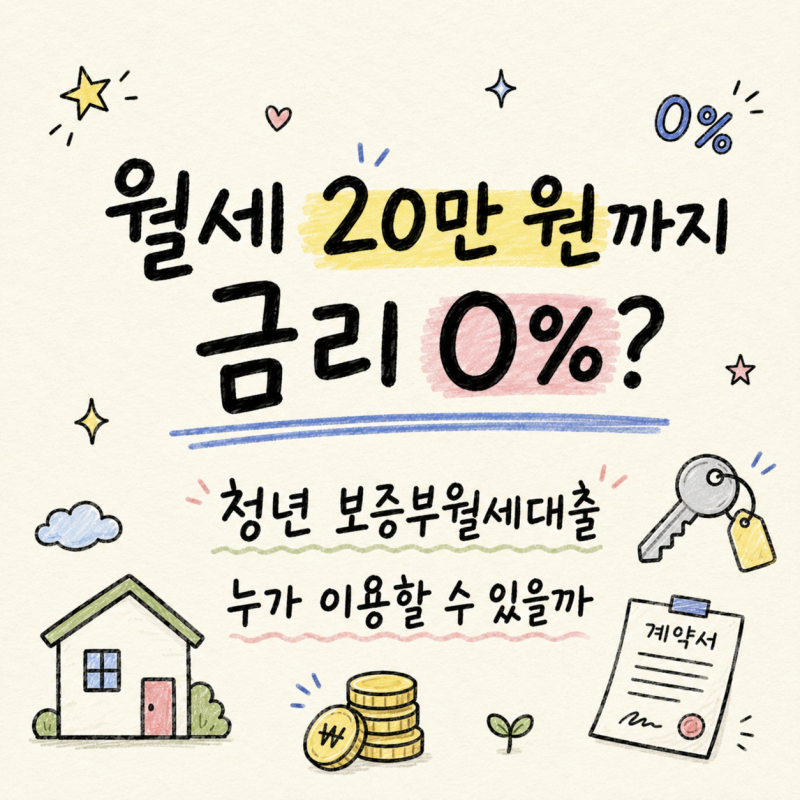 월세 20만원까지 금리 0%? 청년 보증부월세대출 조건 쉽게 보기