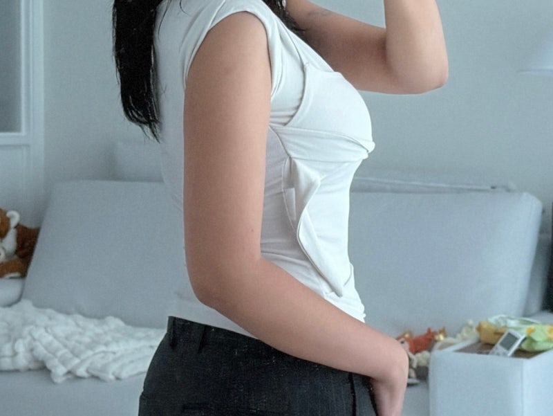 플레어업 Flareup 레이어드 뷔스티에 티셔츠 클라우드 화이트 후기