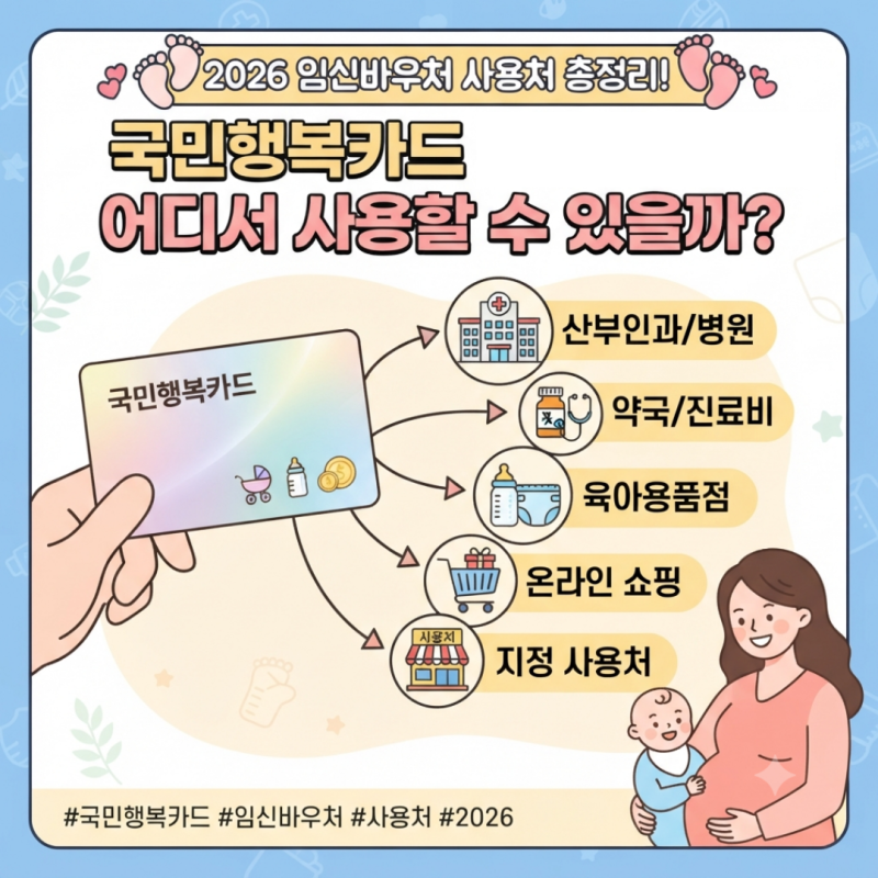 2026 임신바우처 사용처 총정리! 국민행복카드 어디서 사용할 수 있을까?