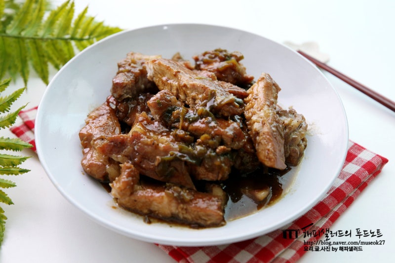 양념 돼지갈비구이 팬에 구워도 맛있는 돼지목살 갈비 요리