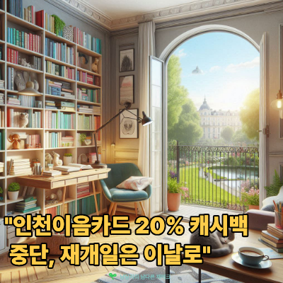 "인천이음카드 20% 캐시백 50만원 적립했는데 중단?" 재개일 사용처 조회하기