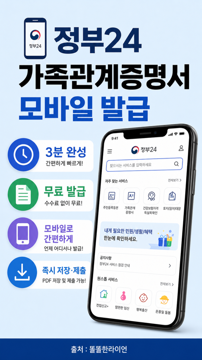 정부24 가족관계증명서 모바일 발급방법｜인터넷발급·PDF 저장·상세증명서 발급 총정리
