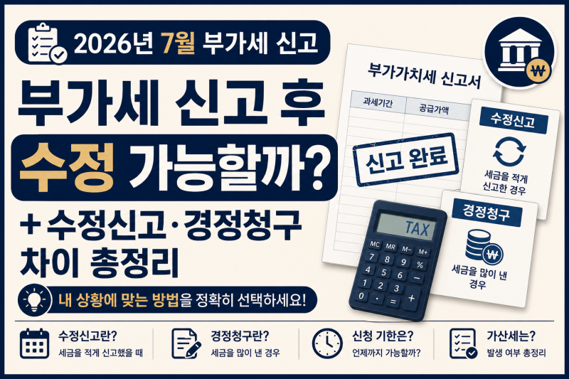 부가세 신고 후 수정 가능할까? (+수정신고·경정청구 차이 총정리)