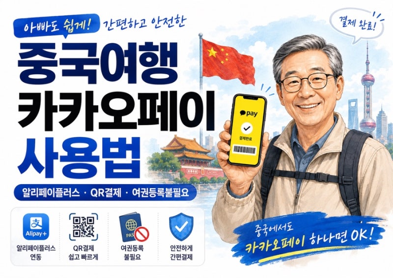 중국여행 카카오페이 사용법 | 알리페이플러스·QR결제·여권등록불필요·수수료·패키지여행....