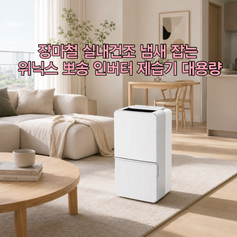 장마철 실내건조 냄새 잡는 위닉스 뽀송 인버터 제습기추천 22L 28평 대용량 전기료까지 총정....