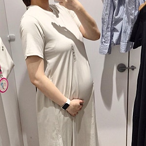 유니클로 임부복 에어리즘 코튼티 원피스 여름 만삭 사이즈 추천 내돈내산