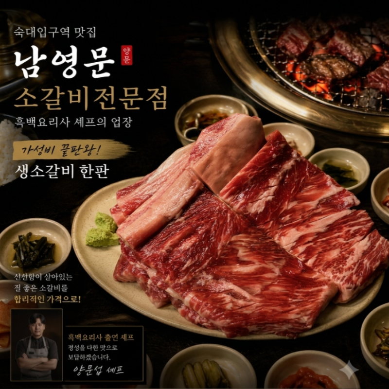 숙대입구역맛집 용산 소갈비 고기집 흑백요리사 맛집 남영동양문 본점
