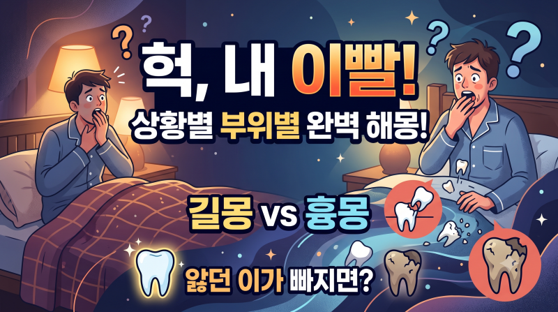 [꿈해몽] "헉, 내 이빨!" 자다가 화들짝 놀라는 이 빠지는 꿈 & 이 부러지는 꿈 완벽 해몽
