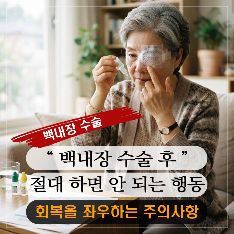 백내장 수술 후 이것만은 꼭 지키세요! 회복을 좌우하는 주의사항