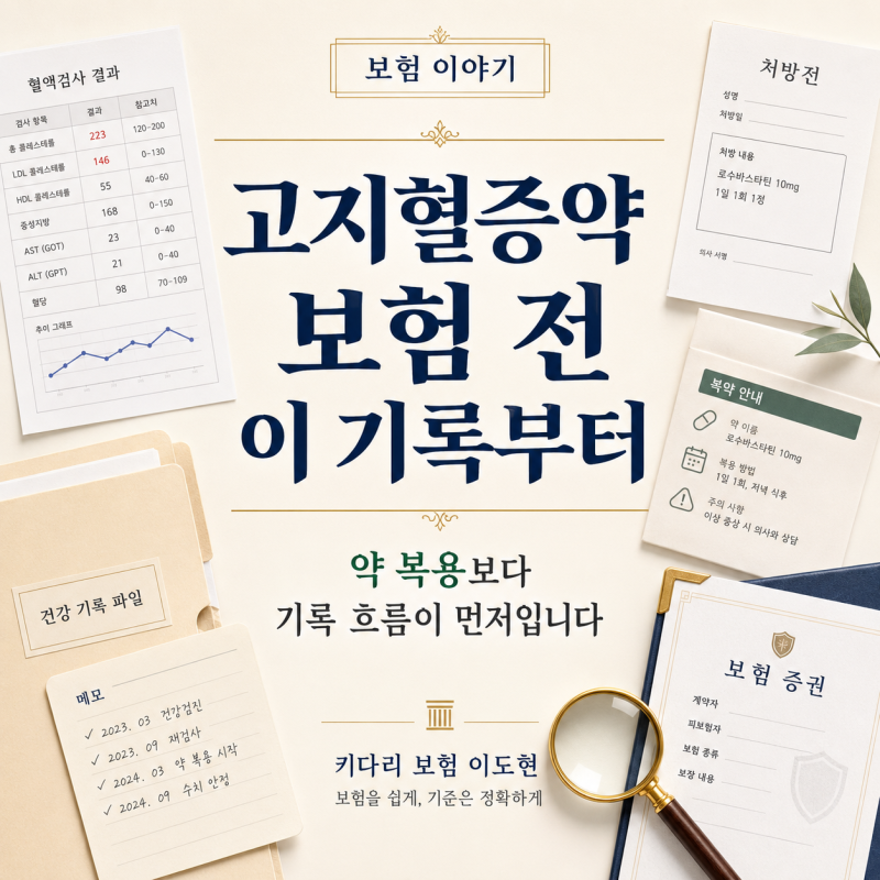고지혈증약을 복용 중이라면 보험 가입 전 어떤 기록을 먼저 확인해야 할까?