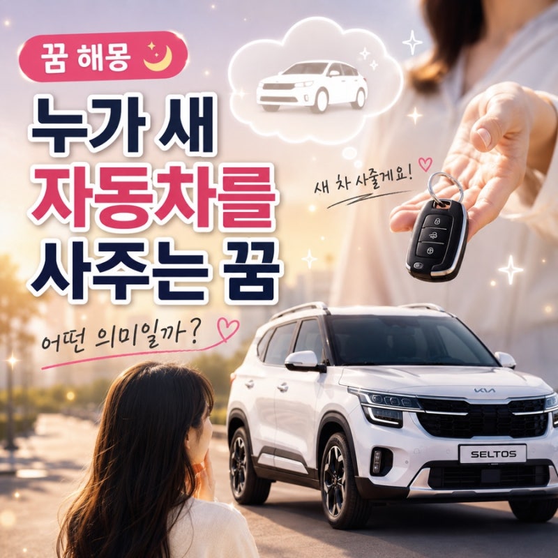 새 자동차를 선물받는 꿈, 재물운이 들어오는 신호일까?