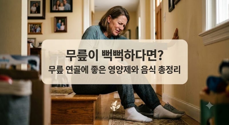 무릎이 뻑뻑하다면? 무릎 연골에 좋은 영양제와 음식