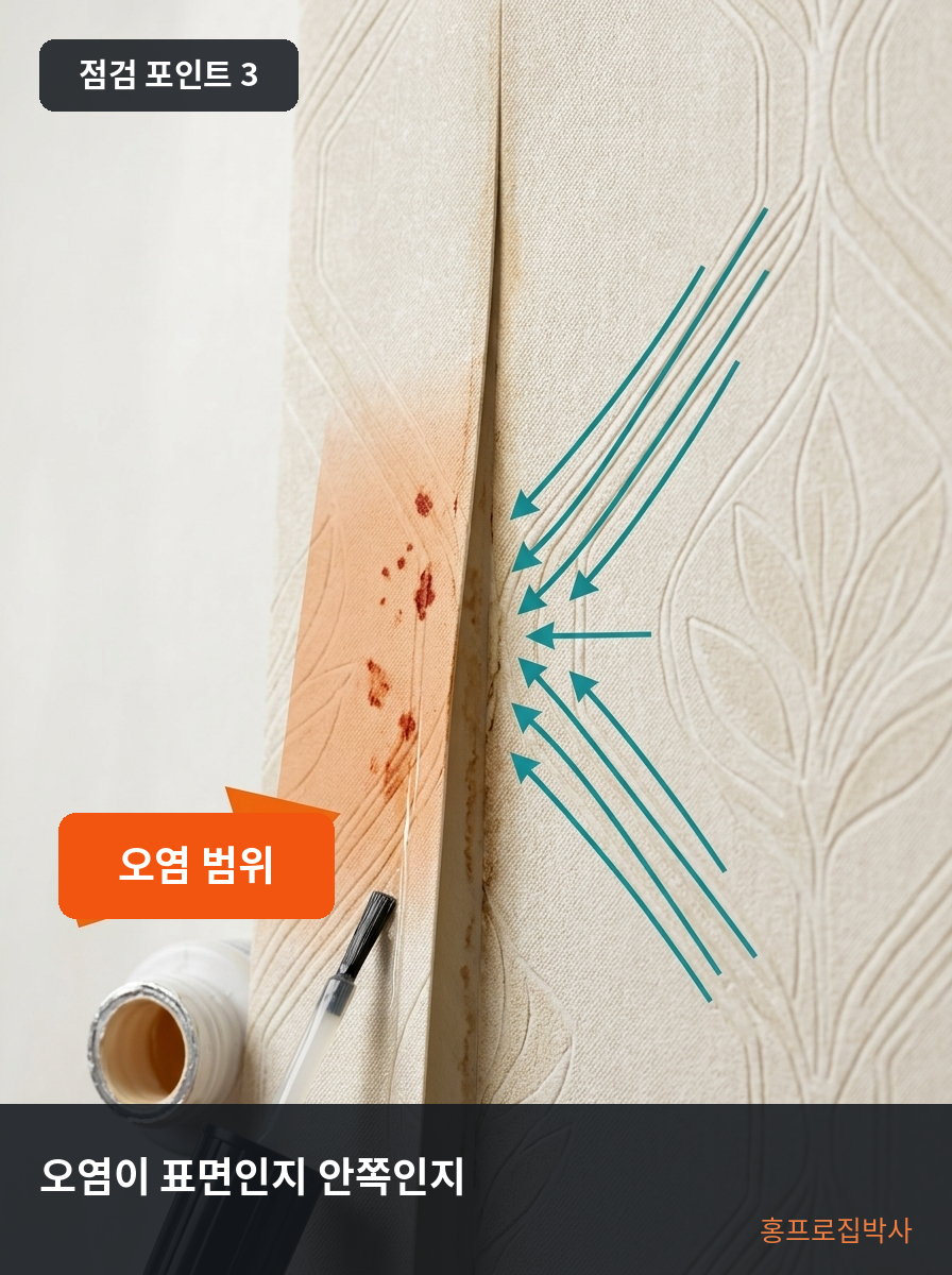 벽지 들뜸 찢김 오염별 보수 방법 선택