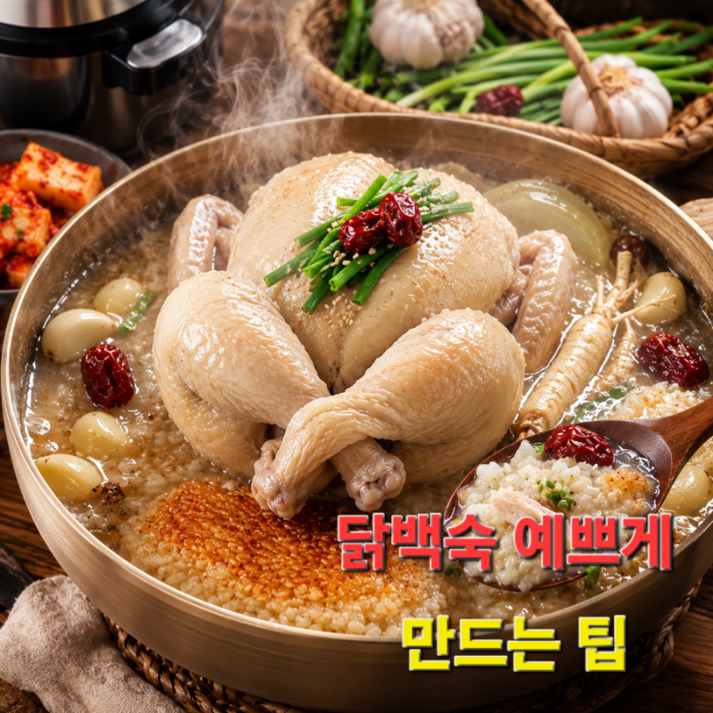 압력솥 누룽지 삼계탕 끓이는 법, 초복 중복 복날 보양식 닭백숙 예쁘게 만드는 팁