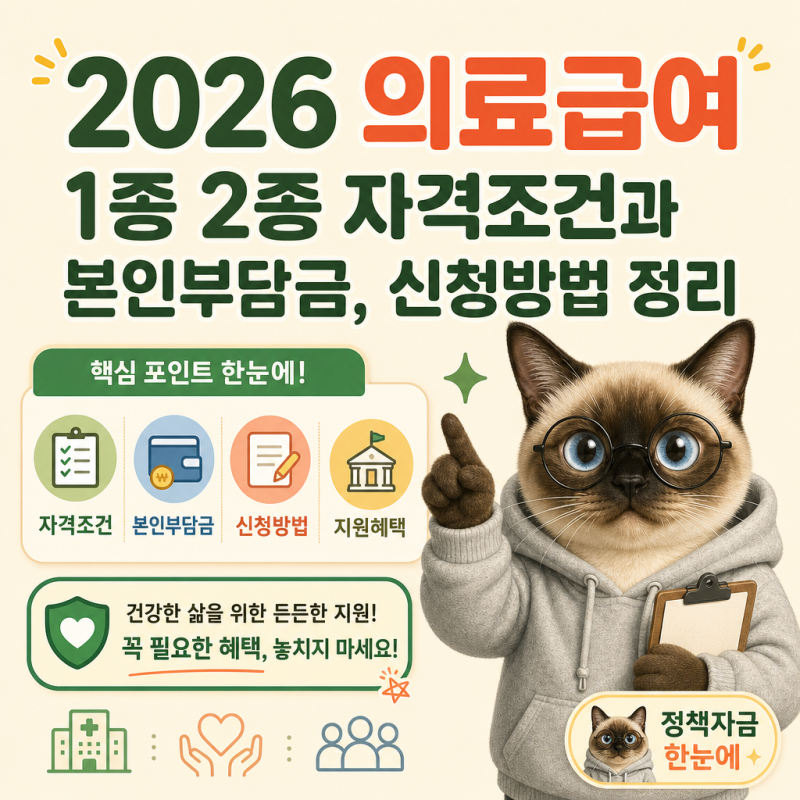 2026 의료급여 1종 2종 자격조건과 본인부담금, 신청방법 정리