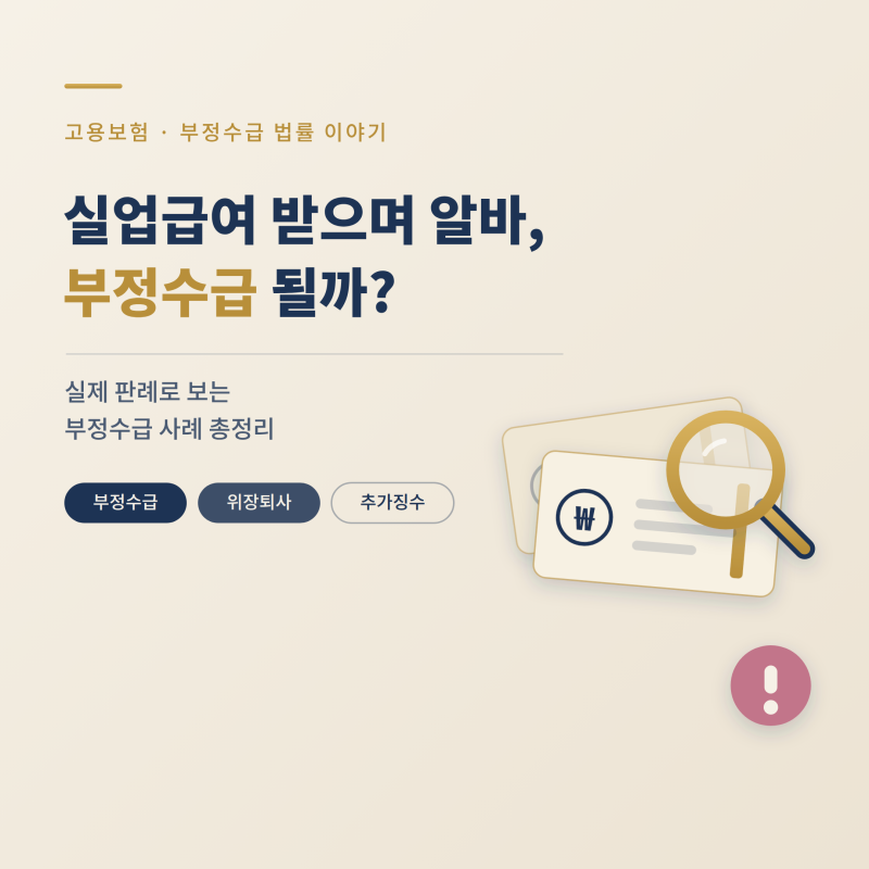 2026년 실업급여 부정수급 사례 총정리｜아르바이트·사업 준비도 신고해야 할까?