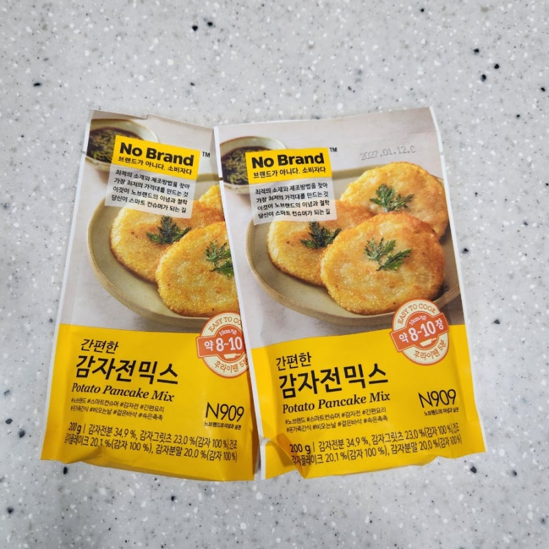 노브랜드 제품 추천 노브랜드 간편한 감자전믹스 쉽고 빠르게 만드는 감자전