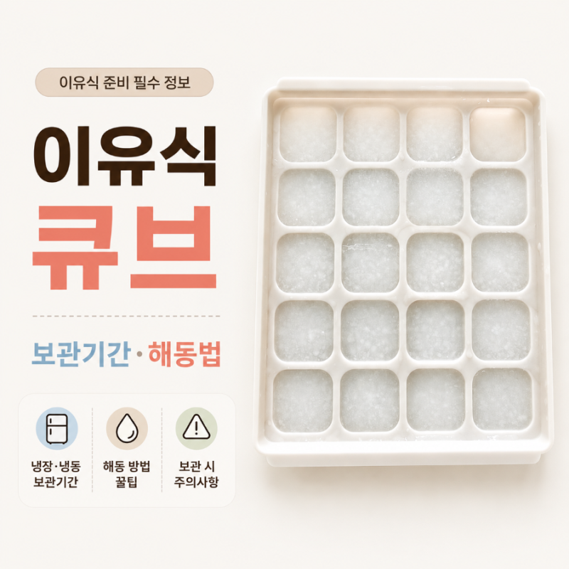 이유식 큐브 냉장 냉동 보관기간 주의점 해동 꿀팁