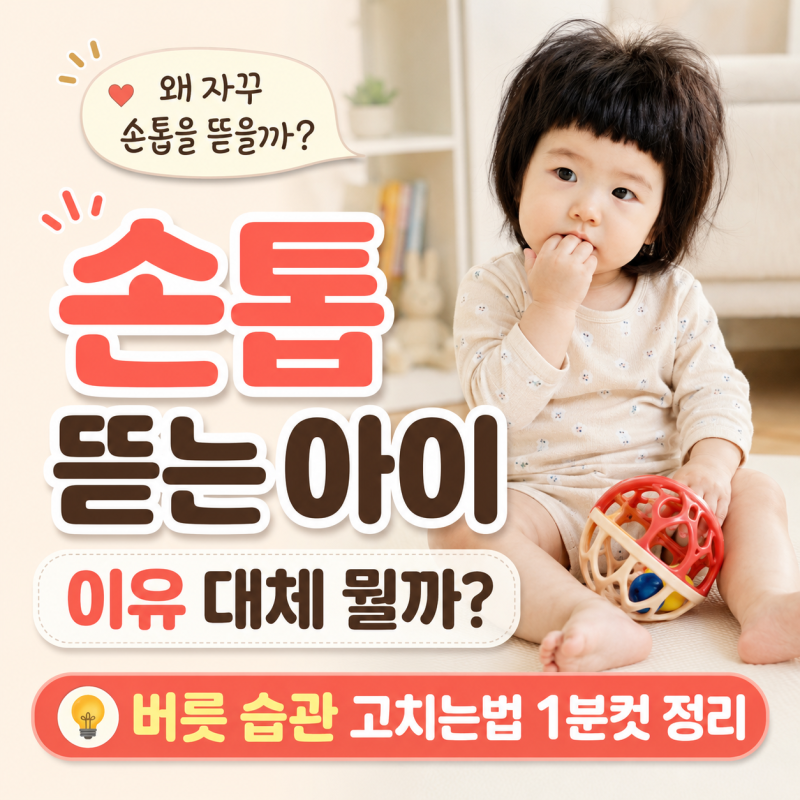 손톱 뜯는 아이 이유 대체 뭘까? 버릇 습관 고치는법 1분컷 정리