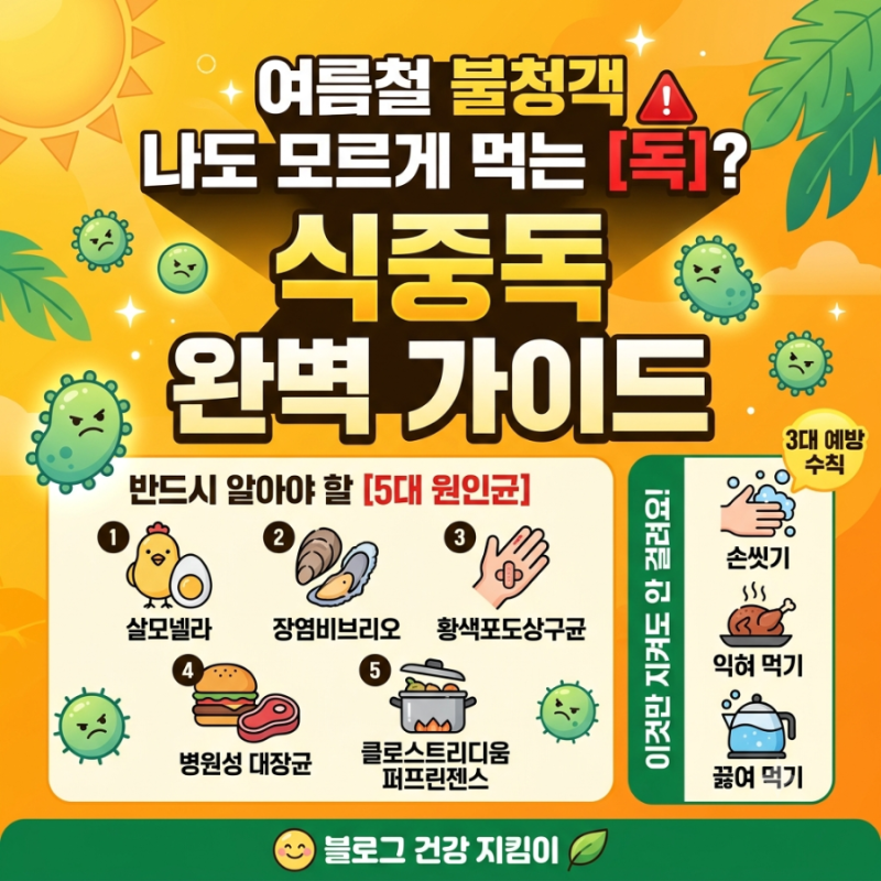 여름철 불청객 '식중독', 나도 모르게 먹는 독? 원인균부터 예방까지 총정리!