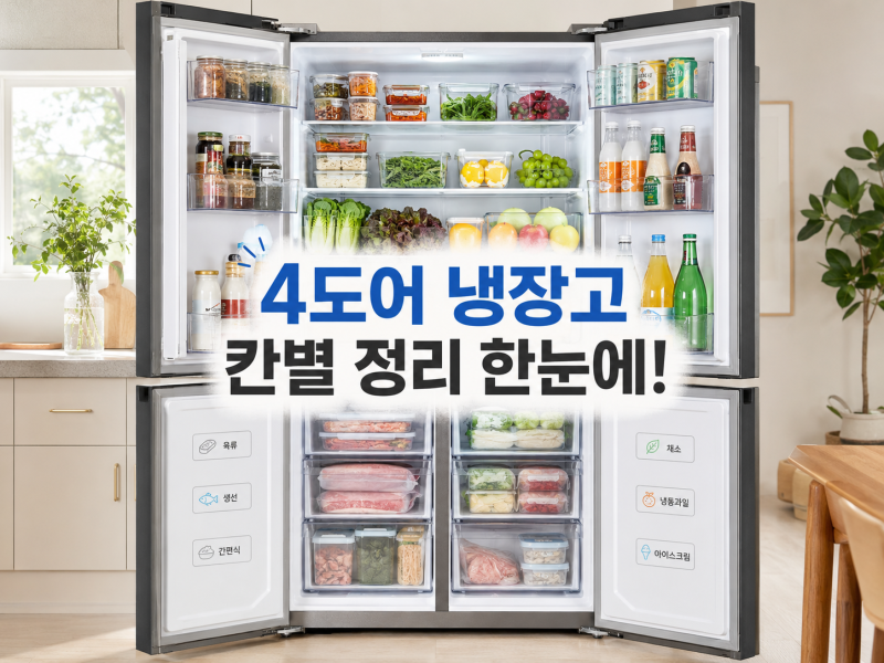 [열 때마다 한눈에] 4도어 냉장고 정리 방법, 냉장실·냉동실 칸별 배치 꿀팁