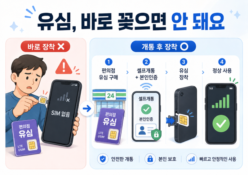 편의점 유심 구매 후 바로 휴대폰에 넣으면 안 되는 이유