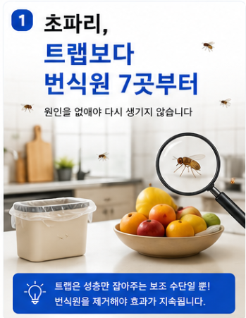 집안 초파리 없애는 법, 트랩보다 먼저 찾아야 할 번식원 7곳