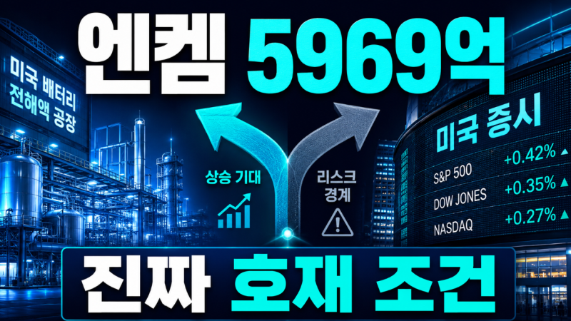 엔켐 주가 전망, 5,969억 주식스왑 진짜 호재일까? 4달러 허들과 2,381억 CB의 실체