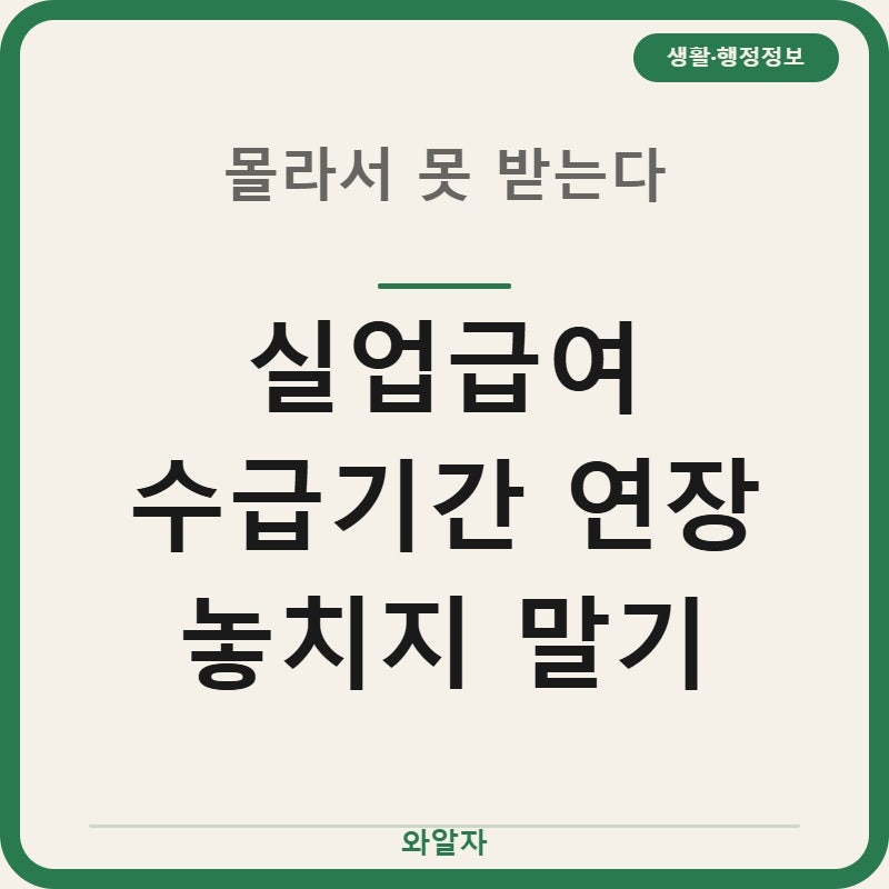 실업급여 수급기간 연장 조건 5가지 놓치지 말기