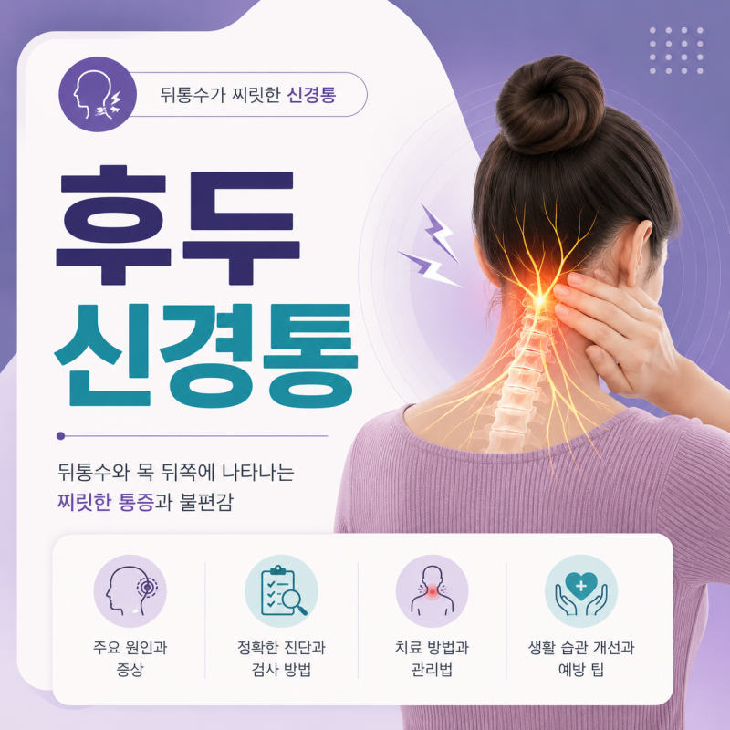 뒤통수 짜릿함 통증, 후두신경통 초기증상 원인 치료법 관리법 정리