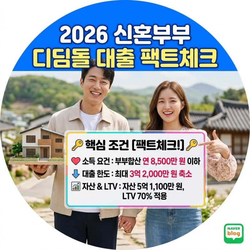 신혼부부 디딤돌 대출 팩트체크 총정리!(소득·한도·LTV·자산 요건 총정리)