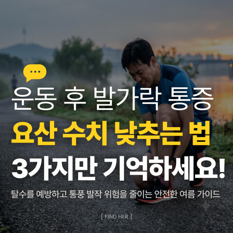 요산 수치 낮추는 법, 여름 운동 후 발가락 통증 왜 심해질까? 탈수 예방 등 3가지 해결책