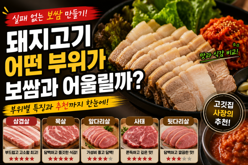 돼지고기 어떤 부위가 보쌈과 가장 잘 어울릴까? 고깃집 사장의 추천