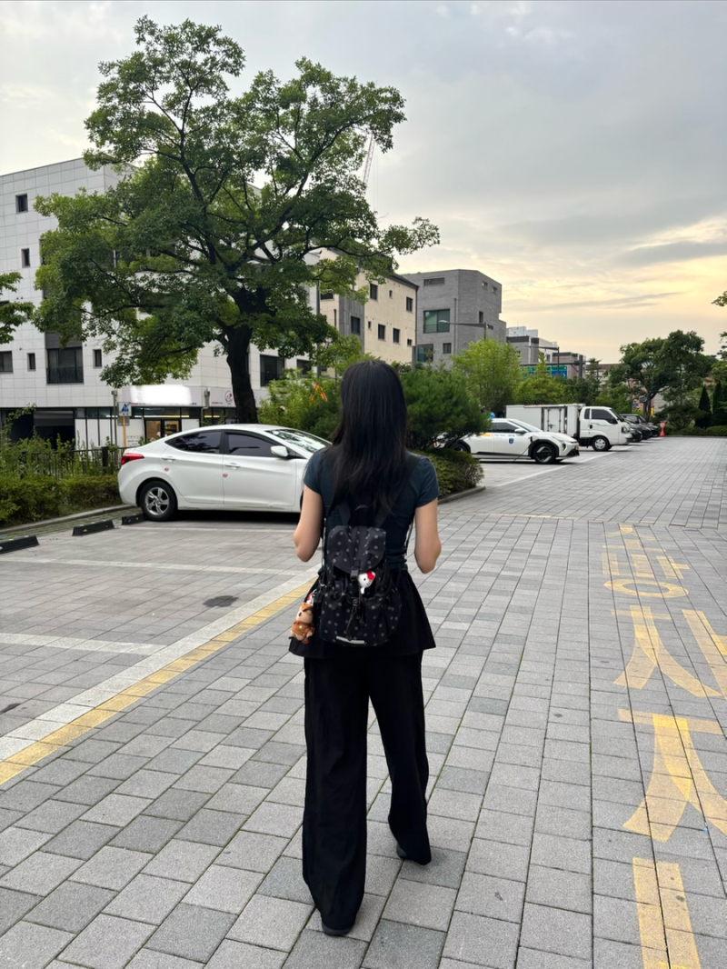 [여자 미니 백팩 추천] 로우로우 스트링 백팩 나노 도트 블랙 내돈내산