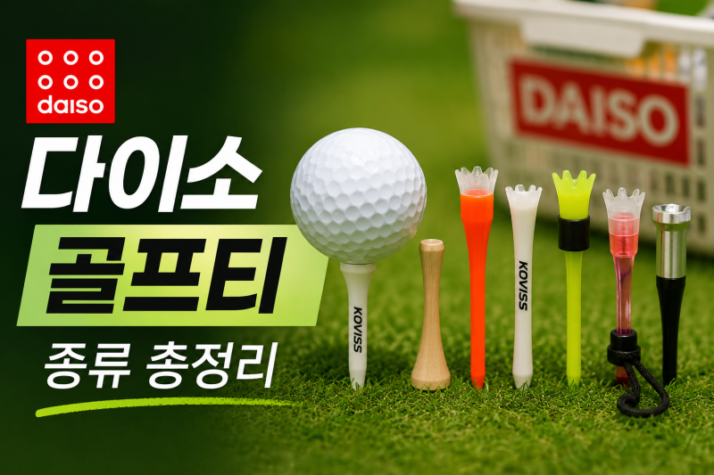 [다이소알바생 직접확인] 다이소 골프티 종류 싹다~ (골프 티꽂이 나무 롱티 숏티 자석티)
