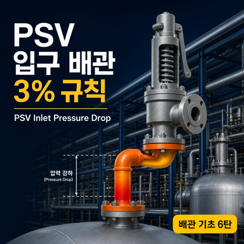 [배관 기초 6탄] PSV Inlet Piping 3% Rule｜입구 압력강하와 Chattering 쉽게 이해하기