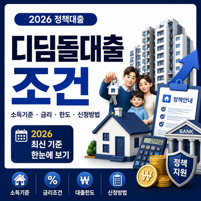 2026 디딤돌대출 조건｜소득기준·금리·한도·신청방법 한눈에 보기