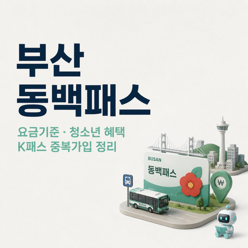부산광역시 동백패스 요금기준, 청소년 혜택, K패스 중복가입 정리