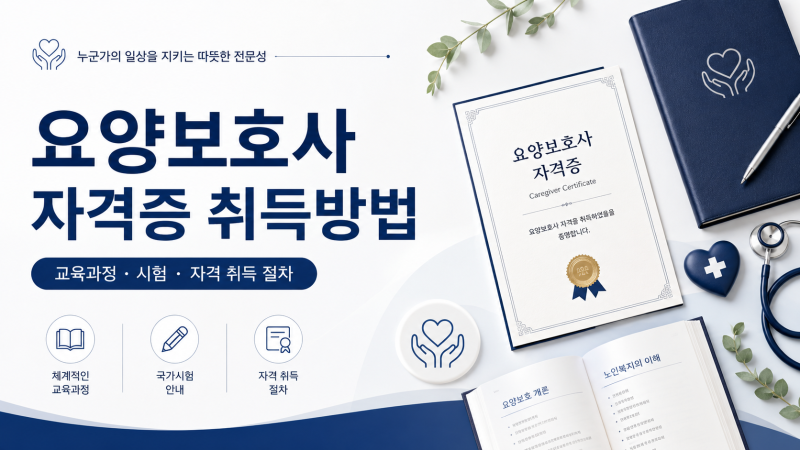 2026 요양보호사 자격증 취득방법 | 교육시간·시험·비용 총정리