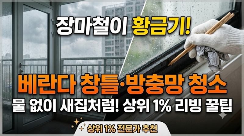 "물 한 바가지 들이붓지 않고 새집 창틀 만드는 법! 상위 1% 리빙 전문가가 숨겨둔 장마철 치....